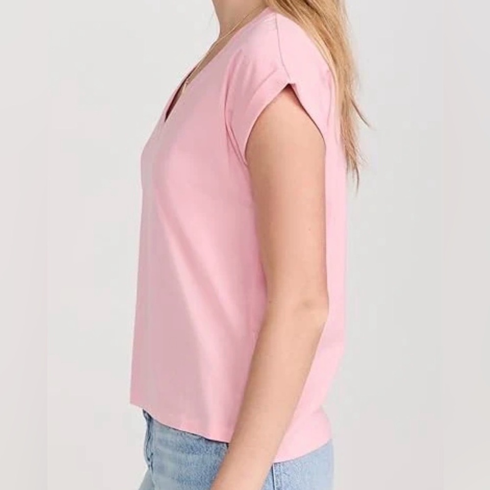 Frame Denim Easy V-Neck Dusty Pink Short Sleeve Tee Sz SP - Picture 6 of 11